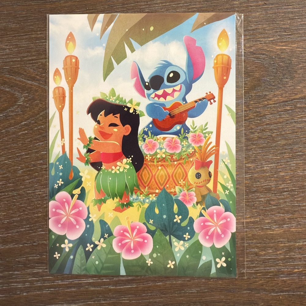 Disney WonderGround Gallery Postcard Lilo & Stitch Hula Time By Eunjung June Kim